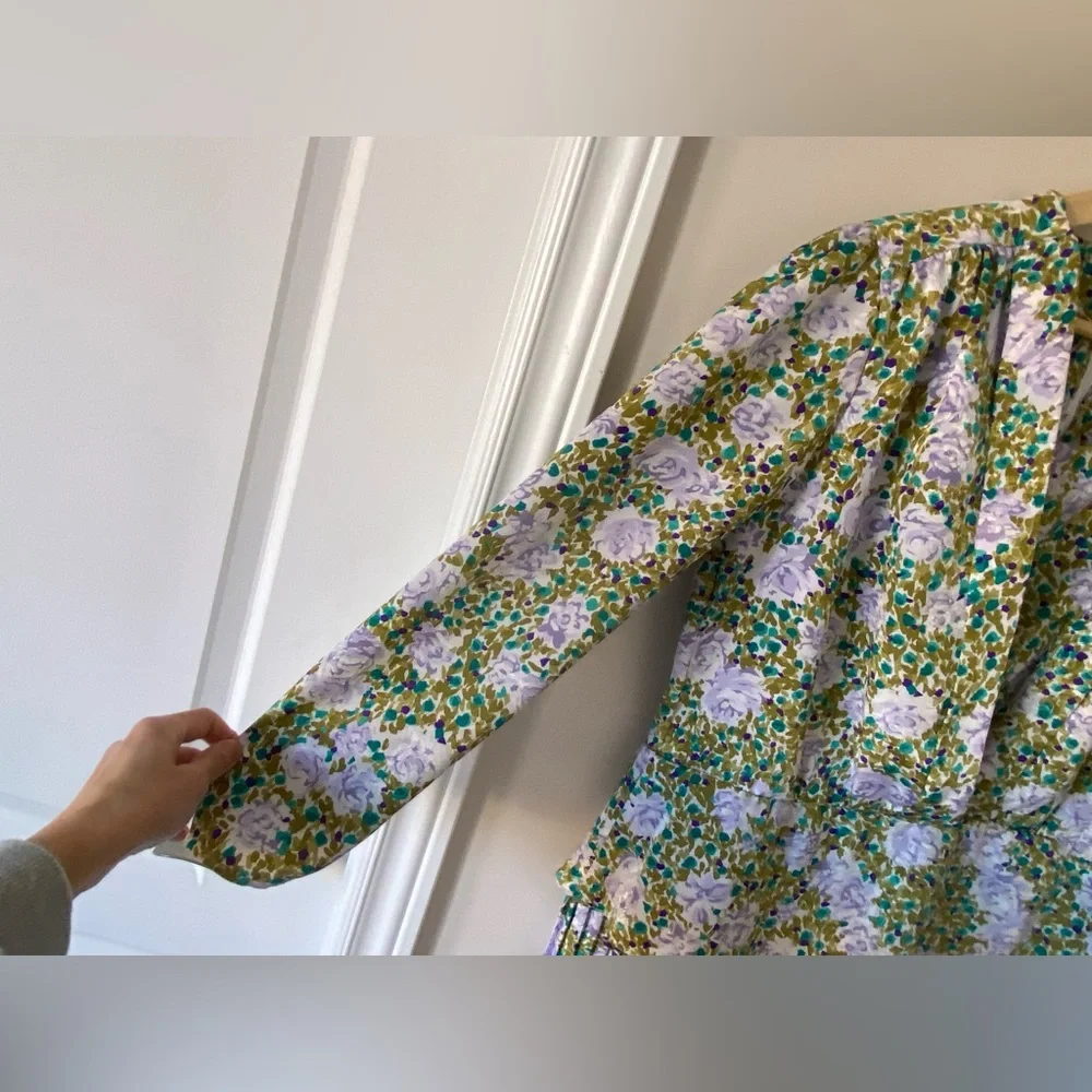 Vintage floral micropleated midi dress - Picture 12 of 15